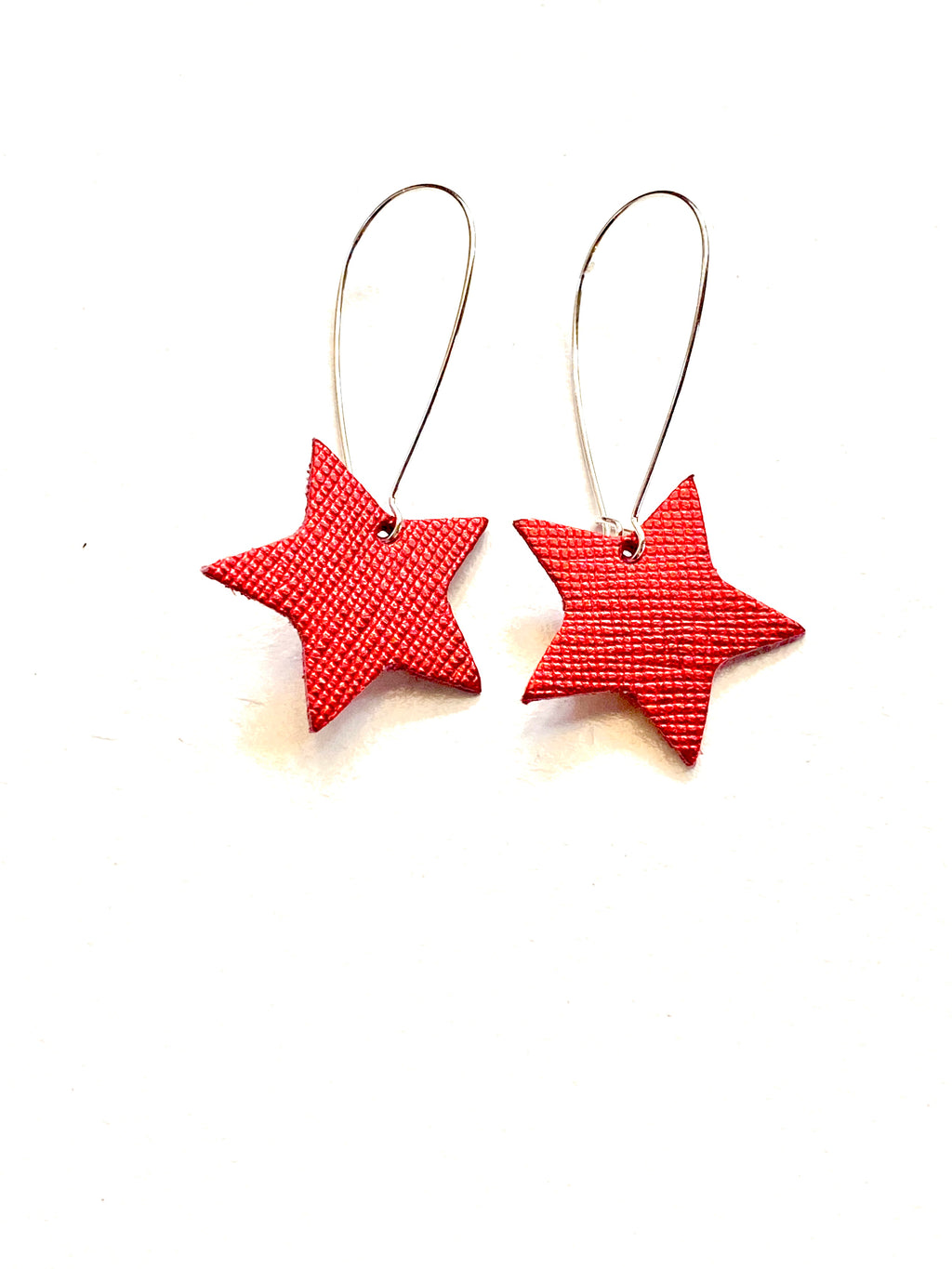 Little Stars Red Metallic Saffiano Leather