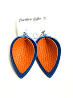 Double C Orange/ Royal Blue Leather